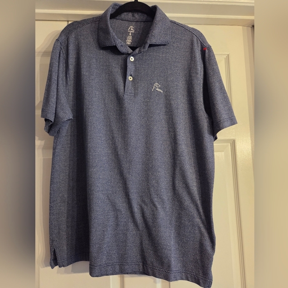 Rhoback Other - Rhoback Men's Performance Blue Herringbone Golf Polo Shirt Size Large